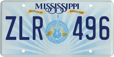 MS license plate ZLR496
