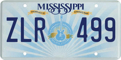 MS license plate ZLR499