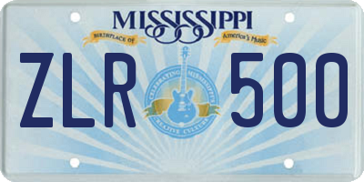MS license plate ZLR500