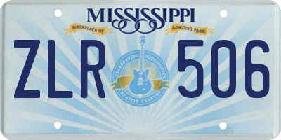 MS license plate ZLR506