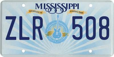 MS license plate ZLR508
