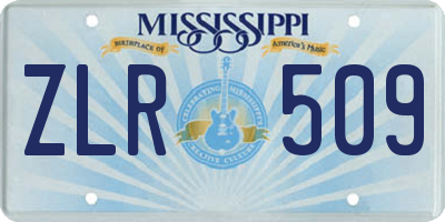 MS license plate ZLR509