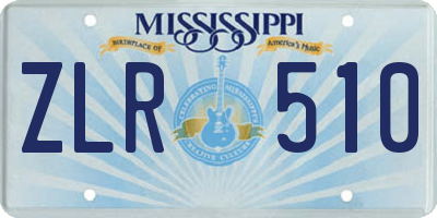 MS license plate ZLR510