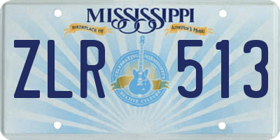 MS license plate ZLR513