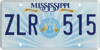 MS license plate ZLR515
