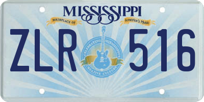 MS license plate ZLR516