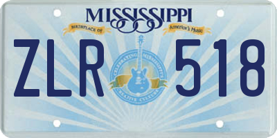MS license plate ZLR518