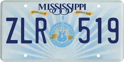 MS license plate ZLR519