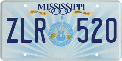 MS license plate ZLR520