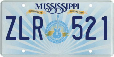 MS license plate ZLR521