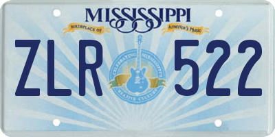 MS license plate ZLR522