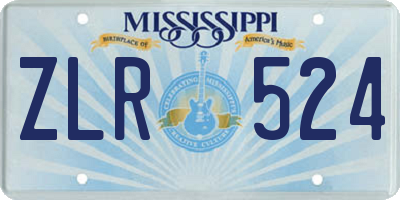 MS license plate ZLR524