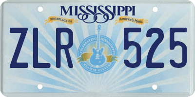 MS license plate ZLR525