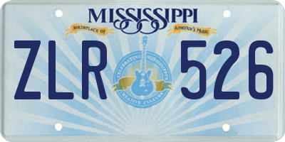 MS license plate ZLR526