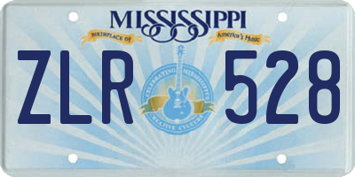 MS license plate ZLR528