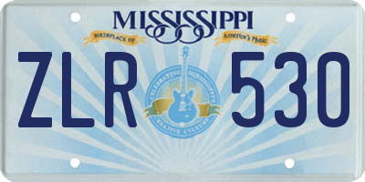 MS license plate ZLR530