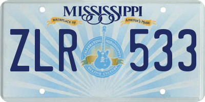 MS license plate ZLR533
