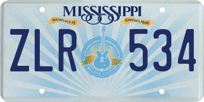 MS license plate ZLR534