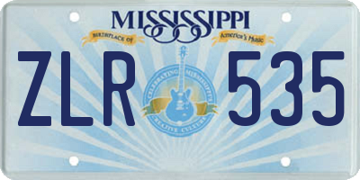 MS license plate ZLR535