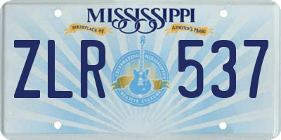MS license plate ZLR537
