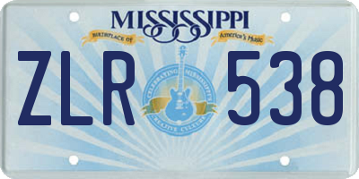MS license plate ZLR538