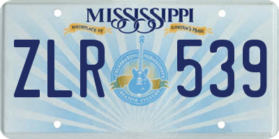 MS license plate ZLR539