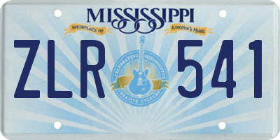 MS license plate ZLR541