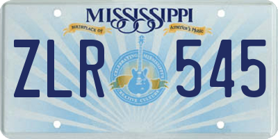 MS license plate ZLR545