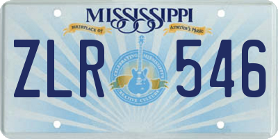 MS license plate ZLR546