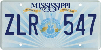 MS license plate ZLR547