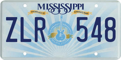 MS license plate ZLR548