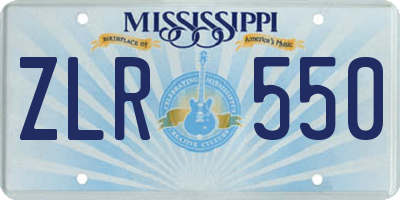 MS license plate ZLR550