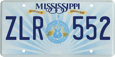 MS license plate ZLR552