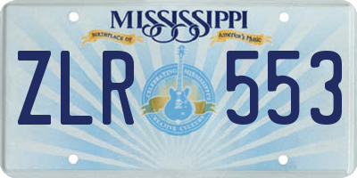 MS license plate ZLR553