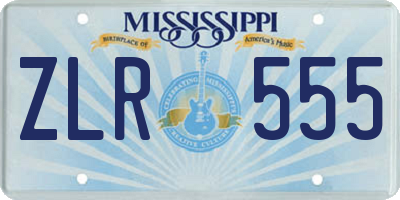 MS license plate ZLR555