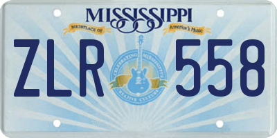 MS license plate ZLR558