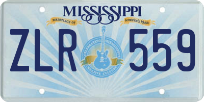 MS license plate ZLR559