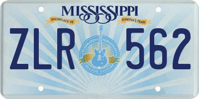 MS license plate ZLR562