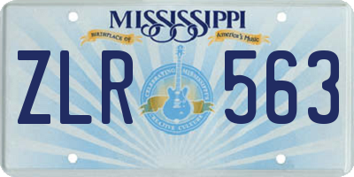 MS license plate ZLR563