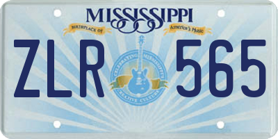 MS license plate ZLR565