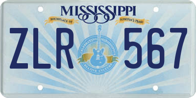 MS license plate ZLR567
