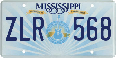 MS license plate ZLR568