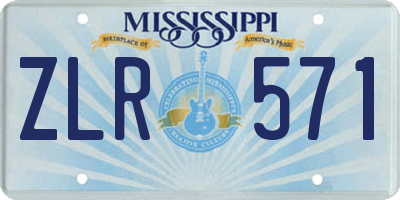 MS license plate ZLR571