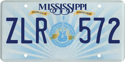 MS license plate ZLR572