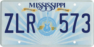 MS license plate ZLR573