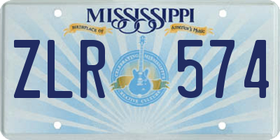 MS license plate ZLR574