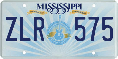 MS license plate ZLR575