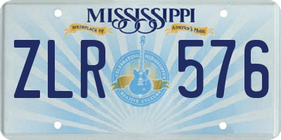 MS license plate ZLR576