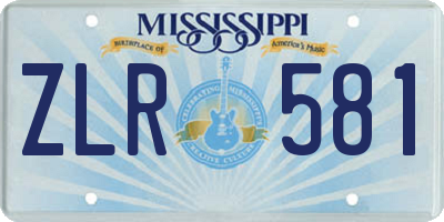 MS license plate ZLR581