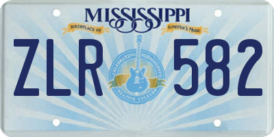 MS license plate ZLR582